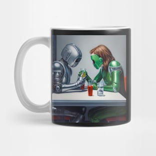 Robots in the cafe series Mug